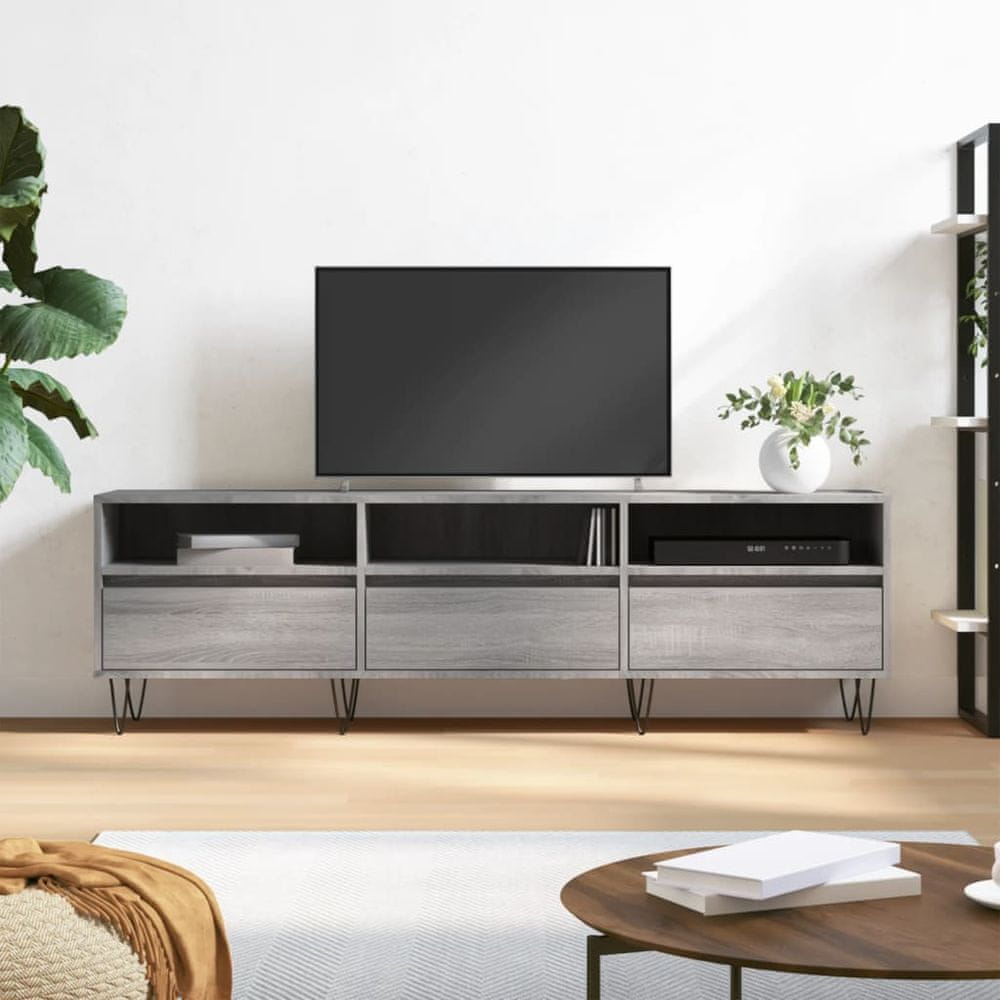 Vidaxl TV skrinka sivý dub sonoma 150x30x44,5 cm kompozitné drevo
